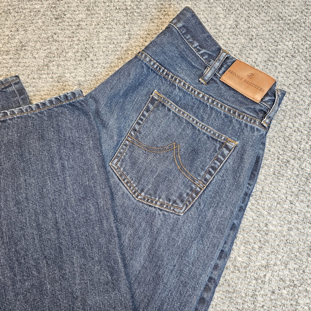 Brooks Brothers Mens Jeans Dark Wash Straight Fit W38 L30 Cotton